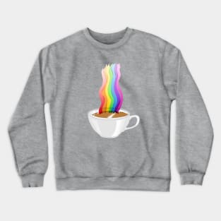 Rainbow Steaming Coffee Cup Crewneck Sweatshirt